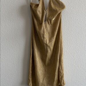 SHEIN SXY Crisscross Tie Back Metallic Bodycon Dress